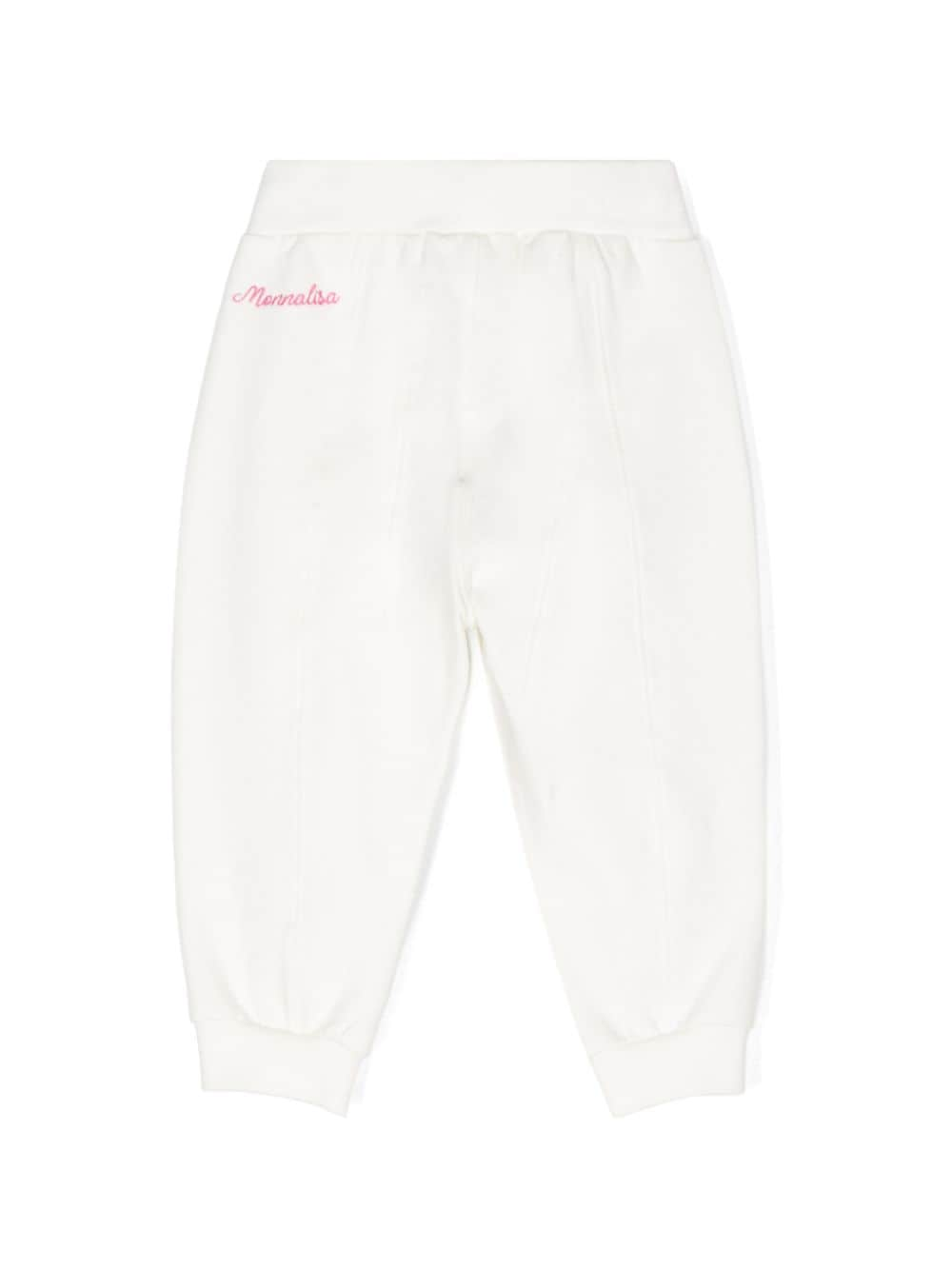 White tracksuit with embroidery for newborns