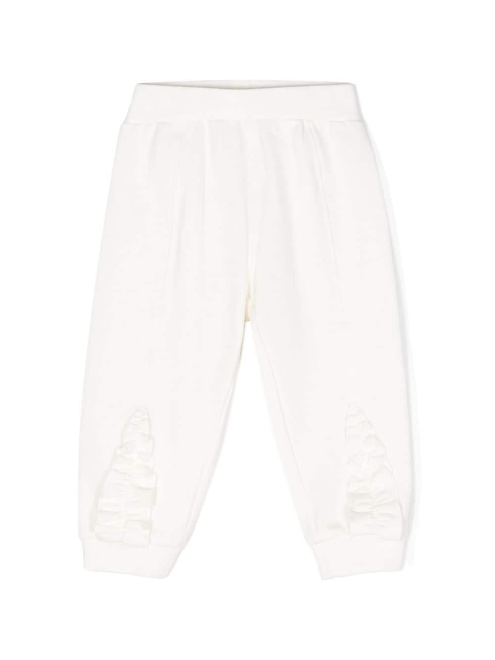 White tracksuit with embroidery for newborns