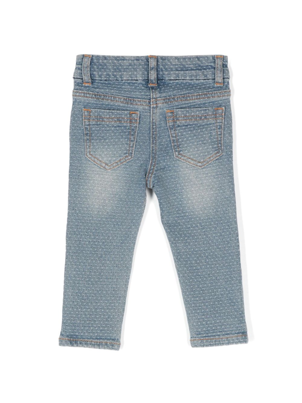 Baby girl's jeans with teddy bear embroidery