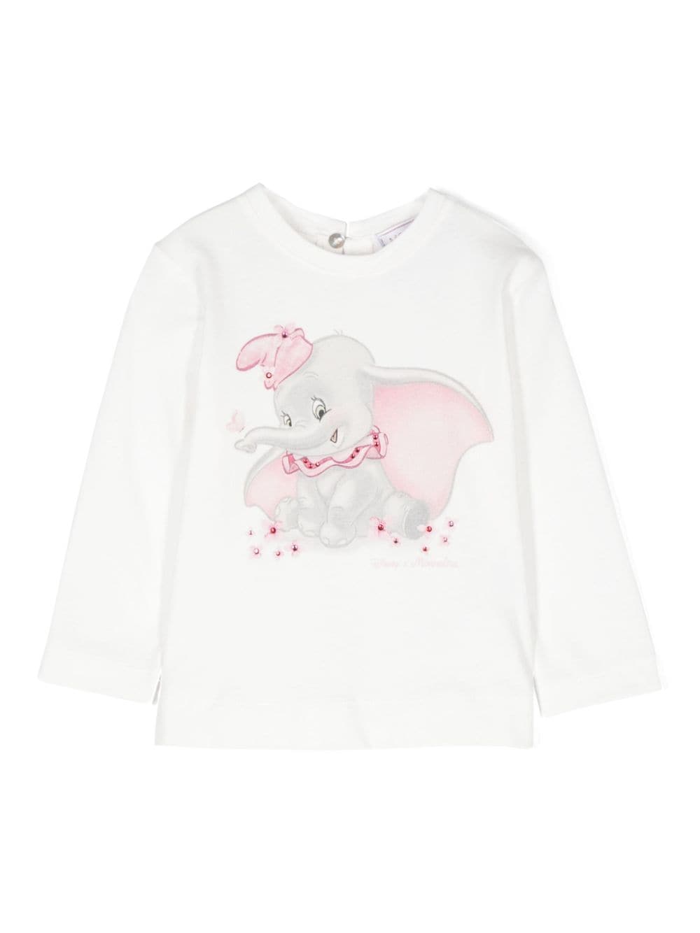 White Dumbo print baby shirt