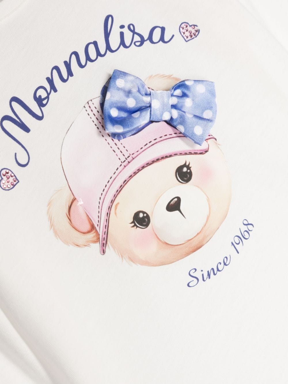 White T-shirt with Teddy print for baby girls