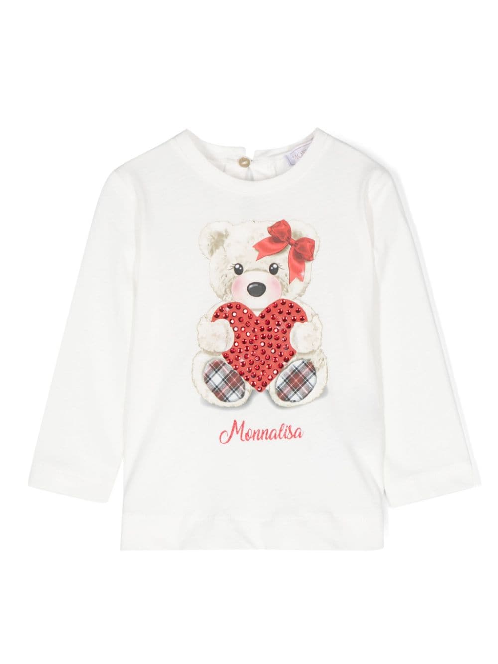 Maglia bianca Teddy Bear heart neonata