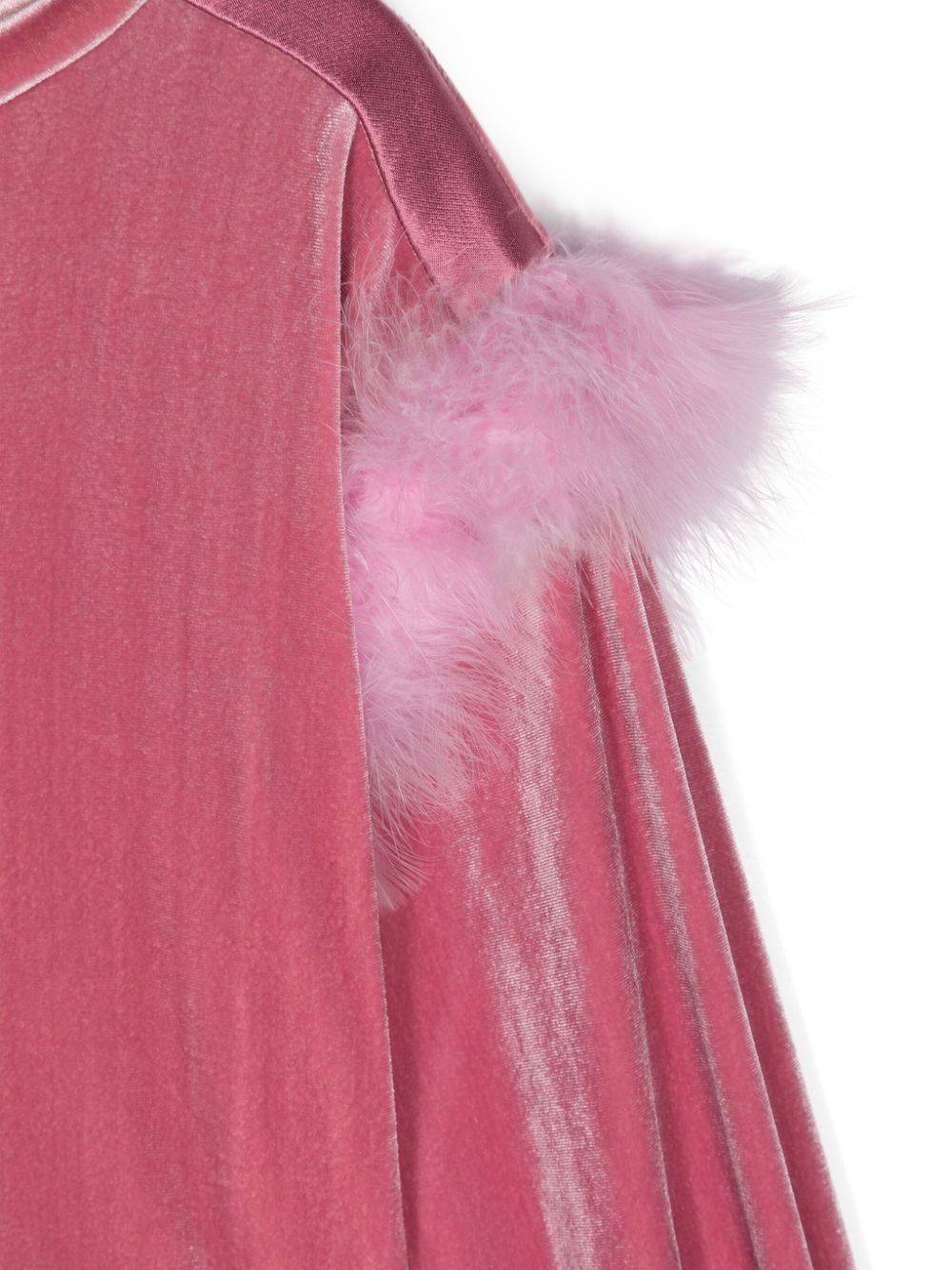 Pink Sweatshirt with Feather Sleeves