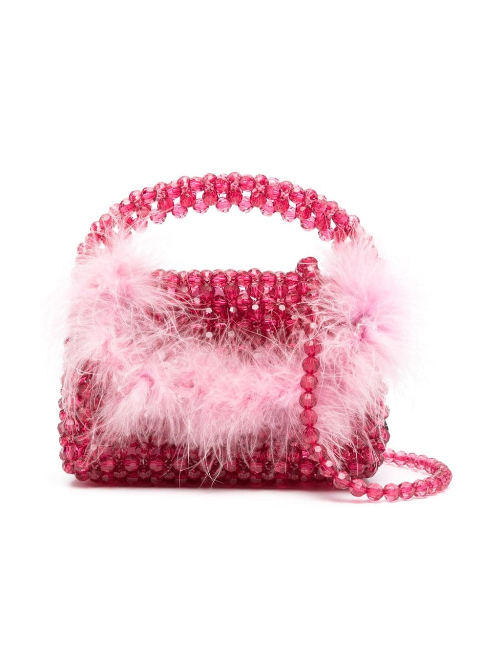 Fuchsia bag with transparent beads