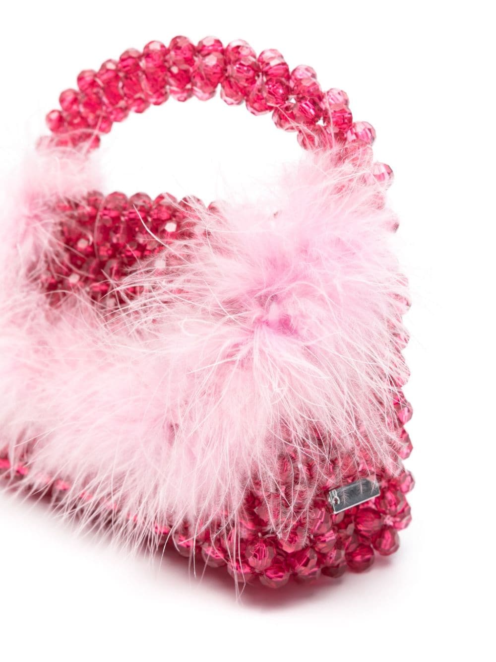 Fuchsia bag with transparent beads