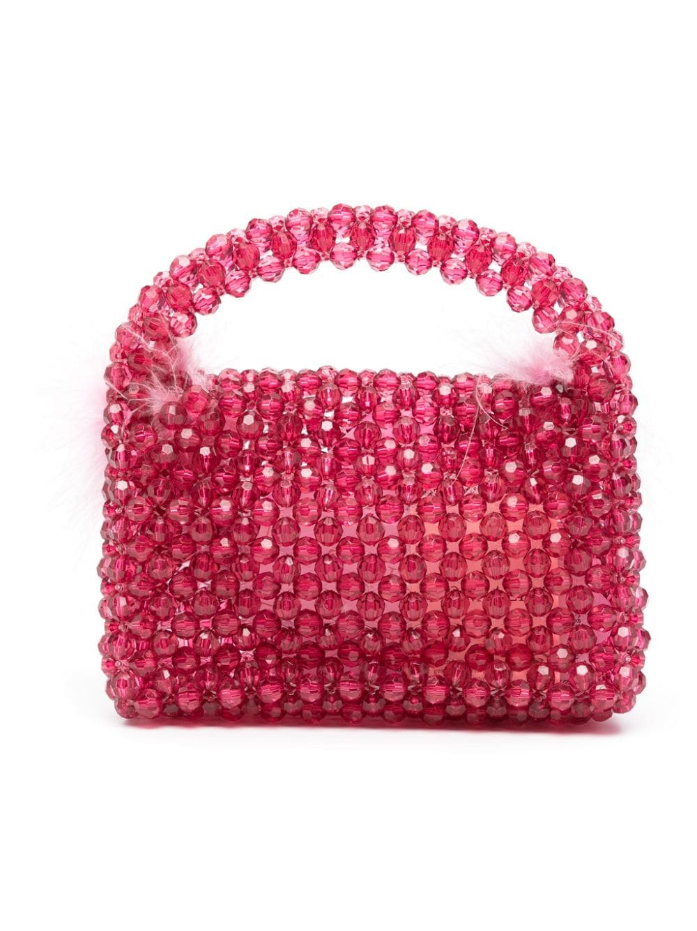 Fuchsia bag with transparent beads