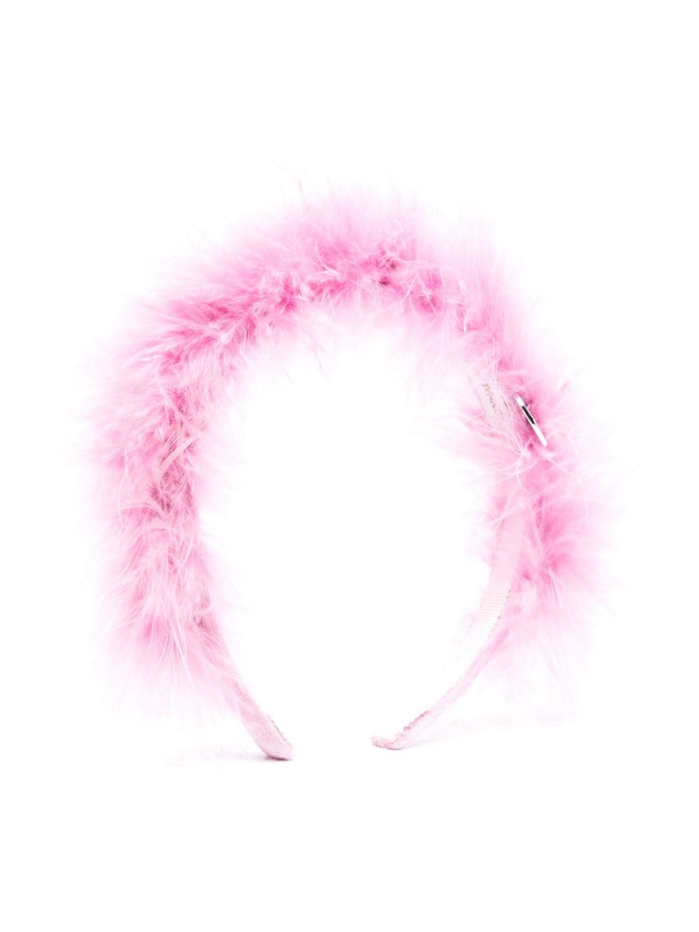 Pink headband with feathers