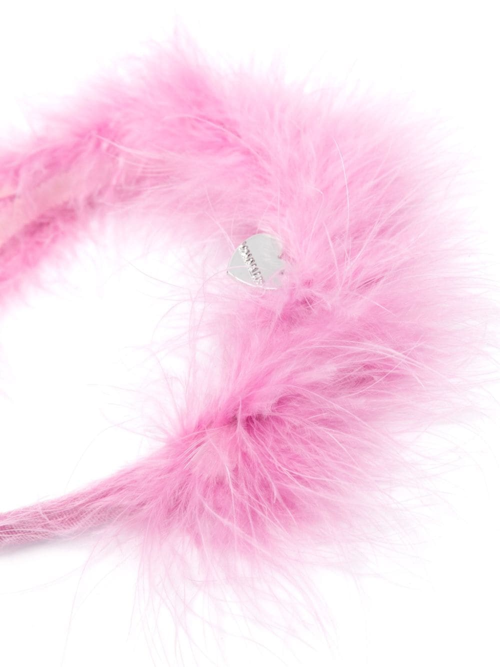 Pink headband with feathers