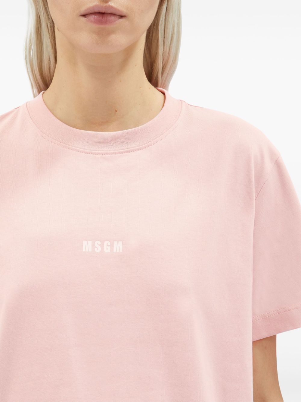 T-shirt rosa mini logo frontale