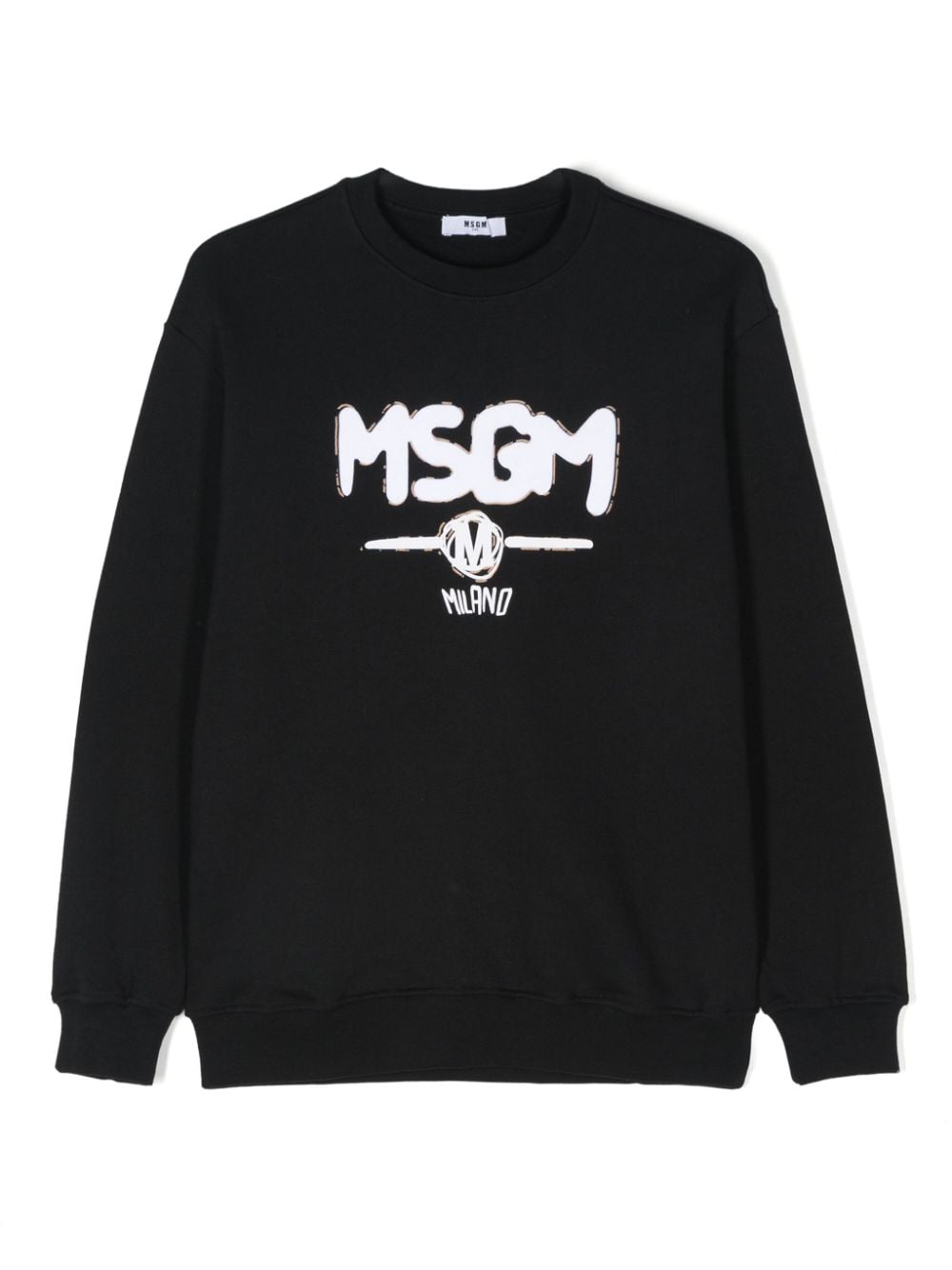 Black sweatshirt with front print logo