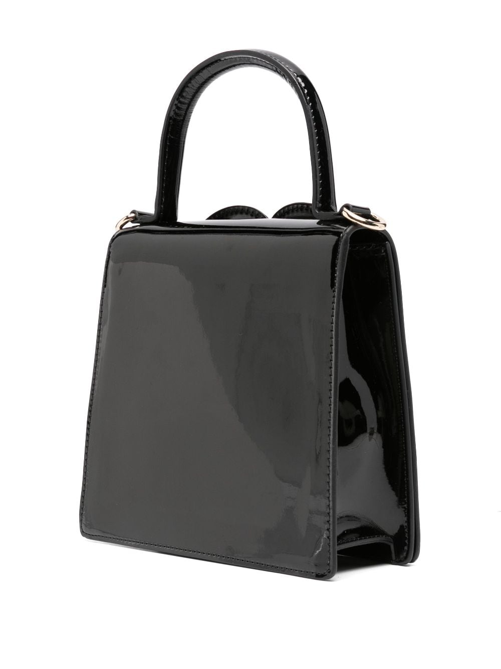 heart logo patent leather bag