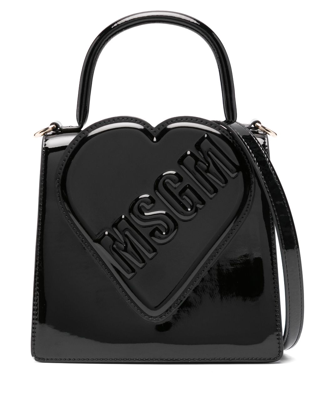 borsa in vernice logo heart