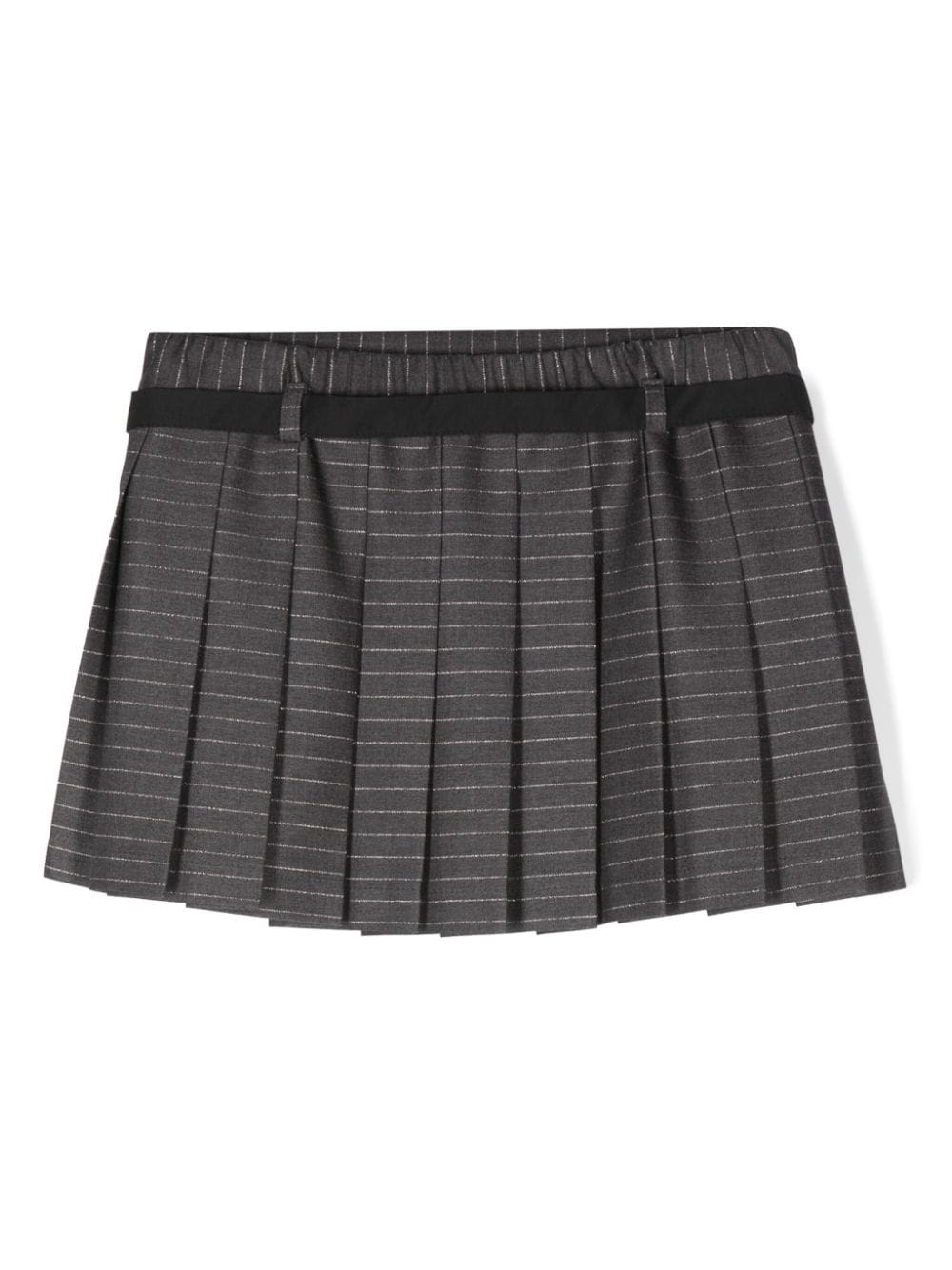 Grey pinstripe pleated skirt