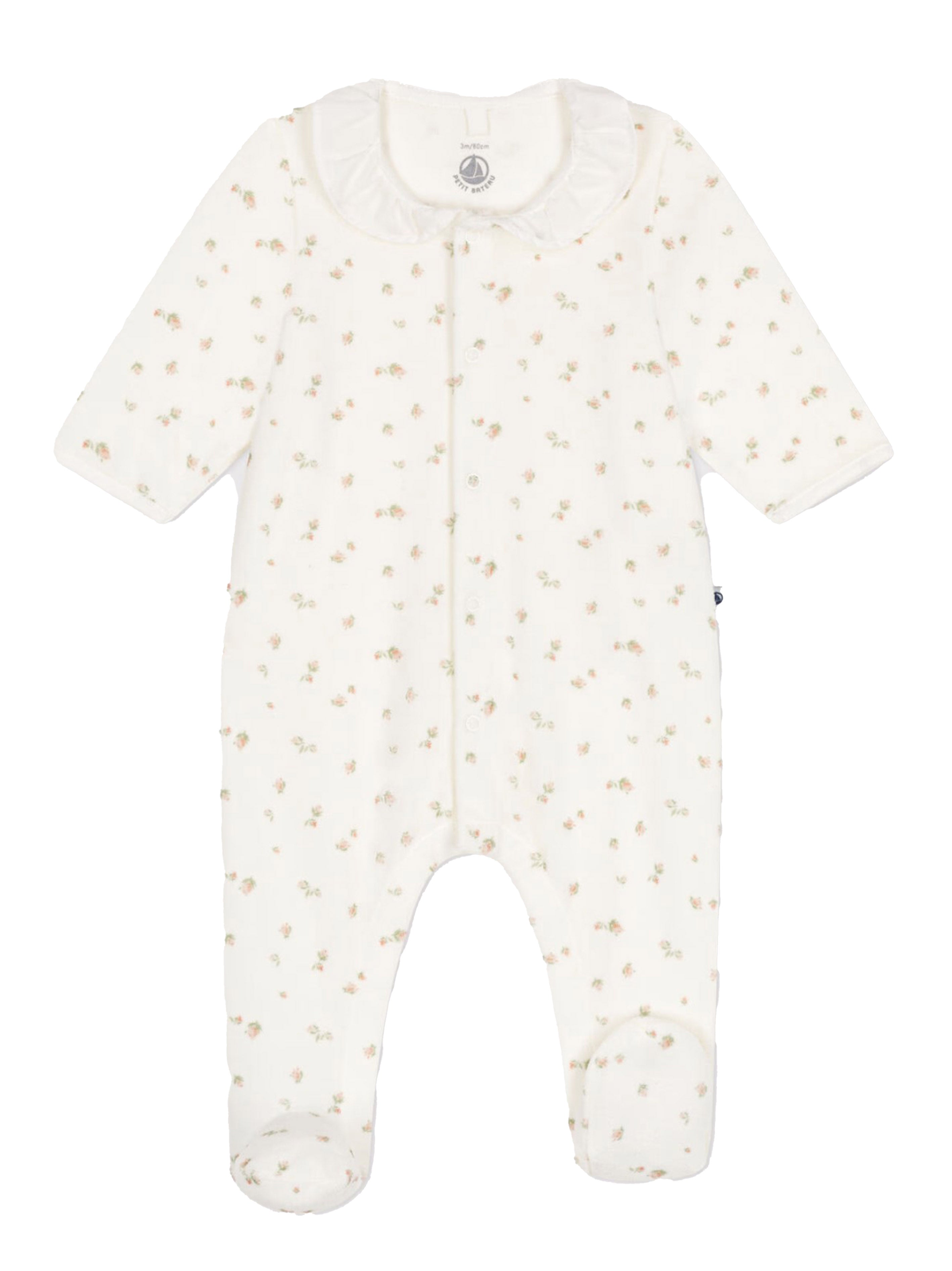 Tutina bianca fantasia floreale neonato A0AST 01 PETIT BATEAU KIDS 