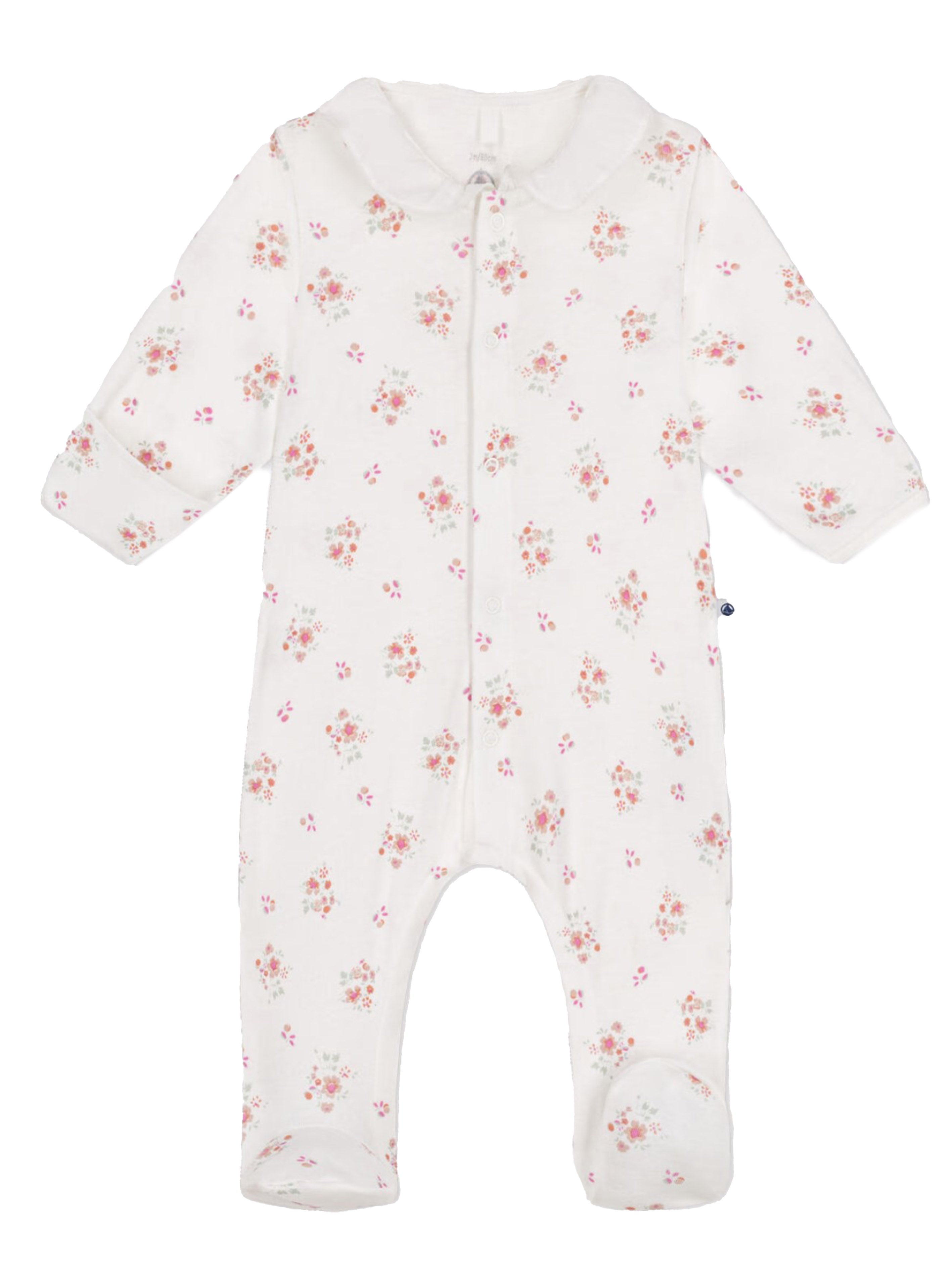 Body con fantasia floreale bianco neonata A0AV5 01 PETIT BATEAU KIDS 