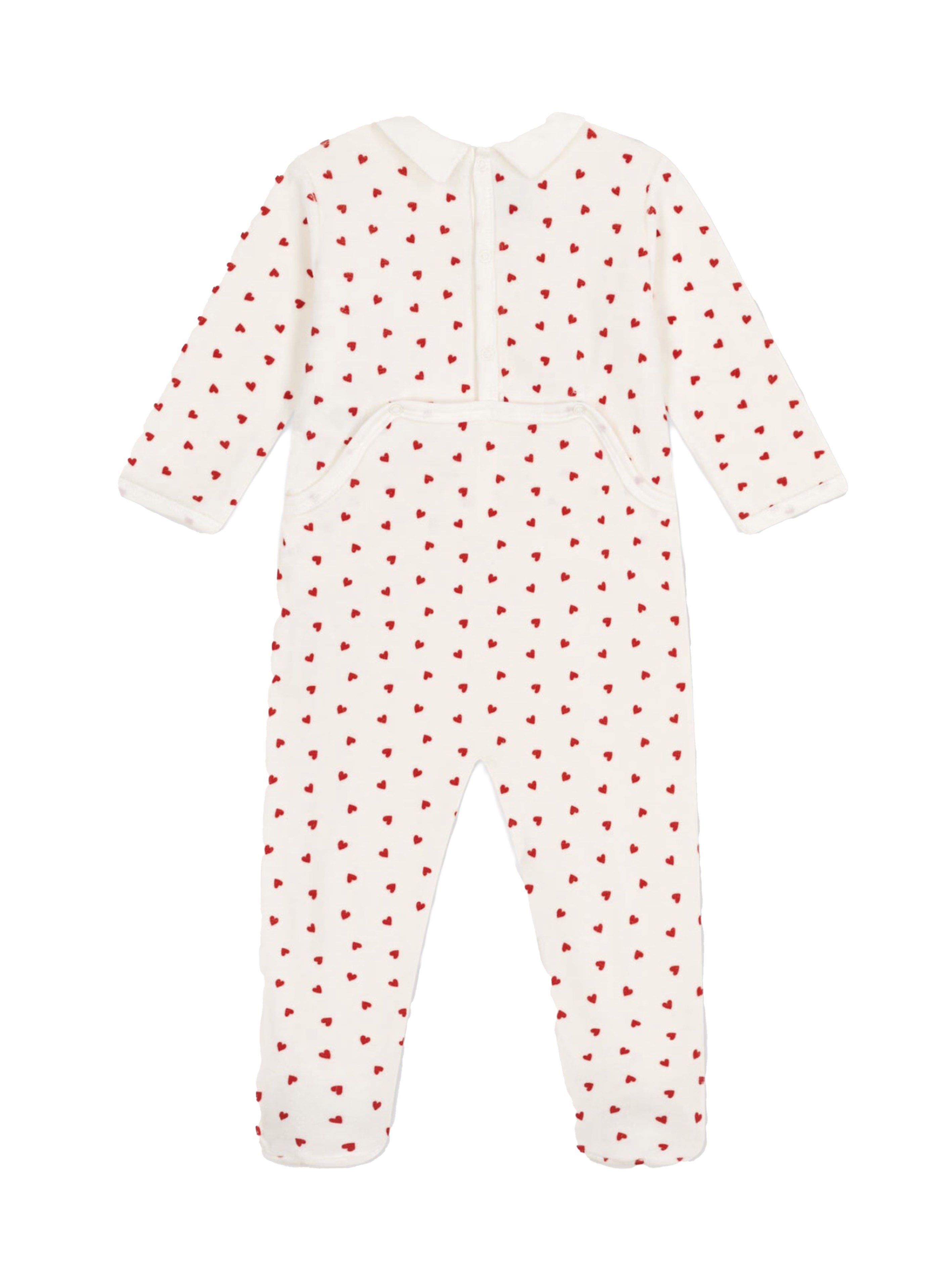 Tutina a calzino con fantasia cuori all-over A0B54 01 PETIT BATEAU KIDS 