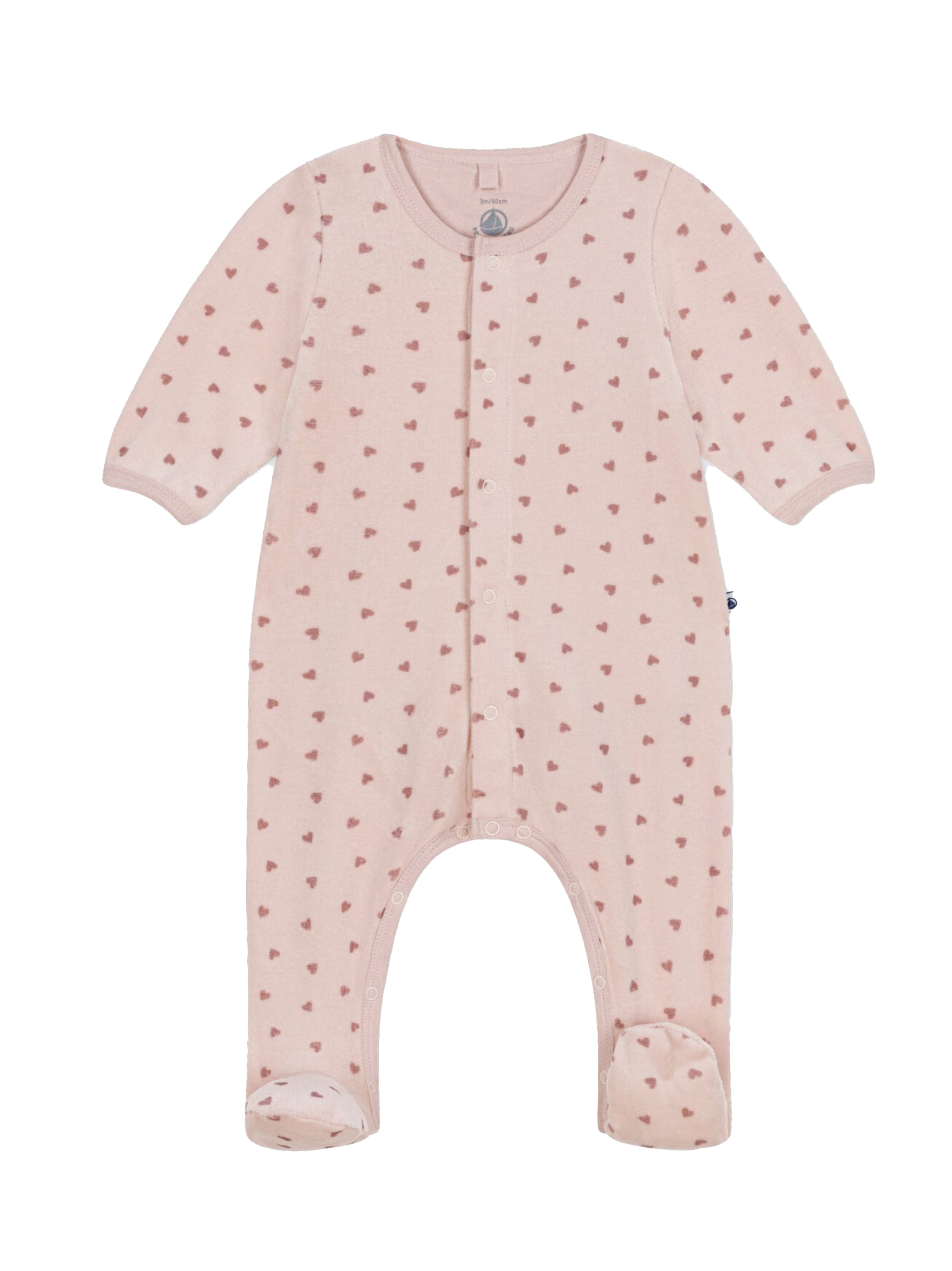 Bodyjama rosa con fantasia cuori neonata A0B7R 01 PETIT BATEAU KIDS 