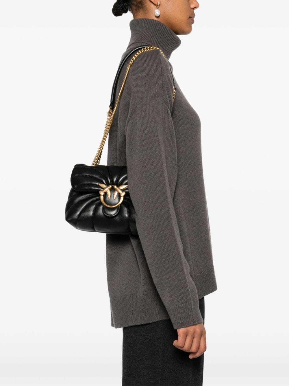 love puff mini classic black/gold bag