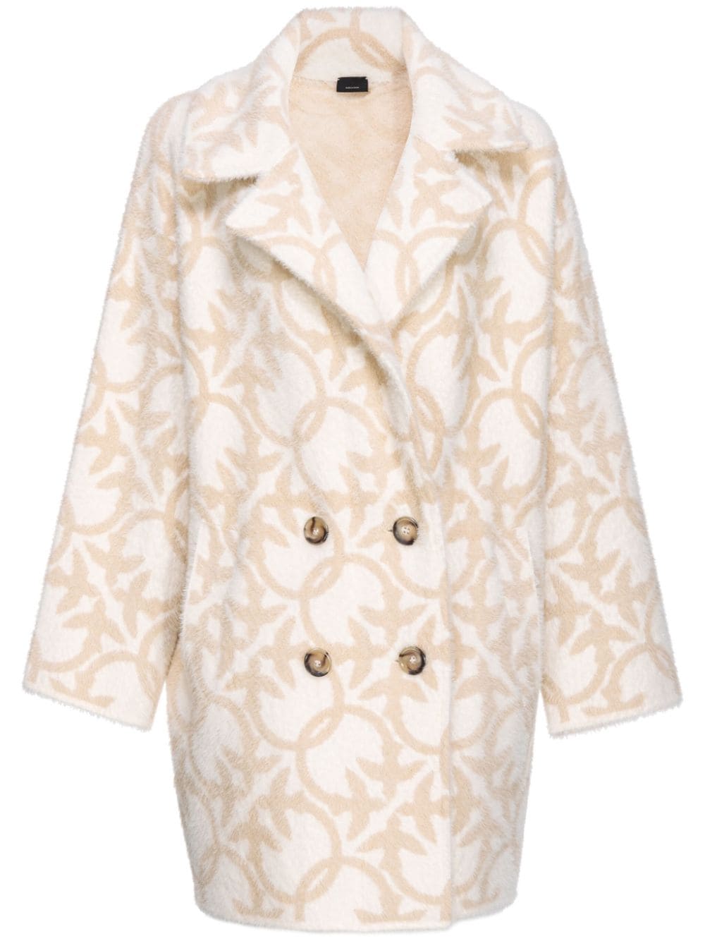 Cappotto panna love birds all-over