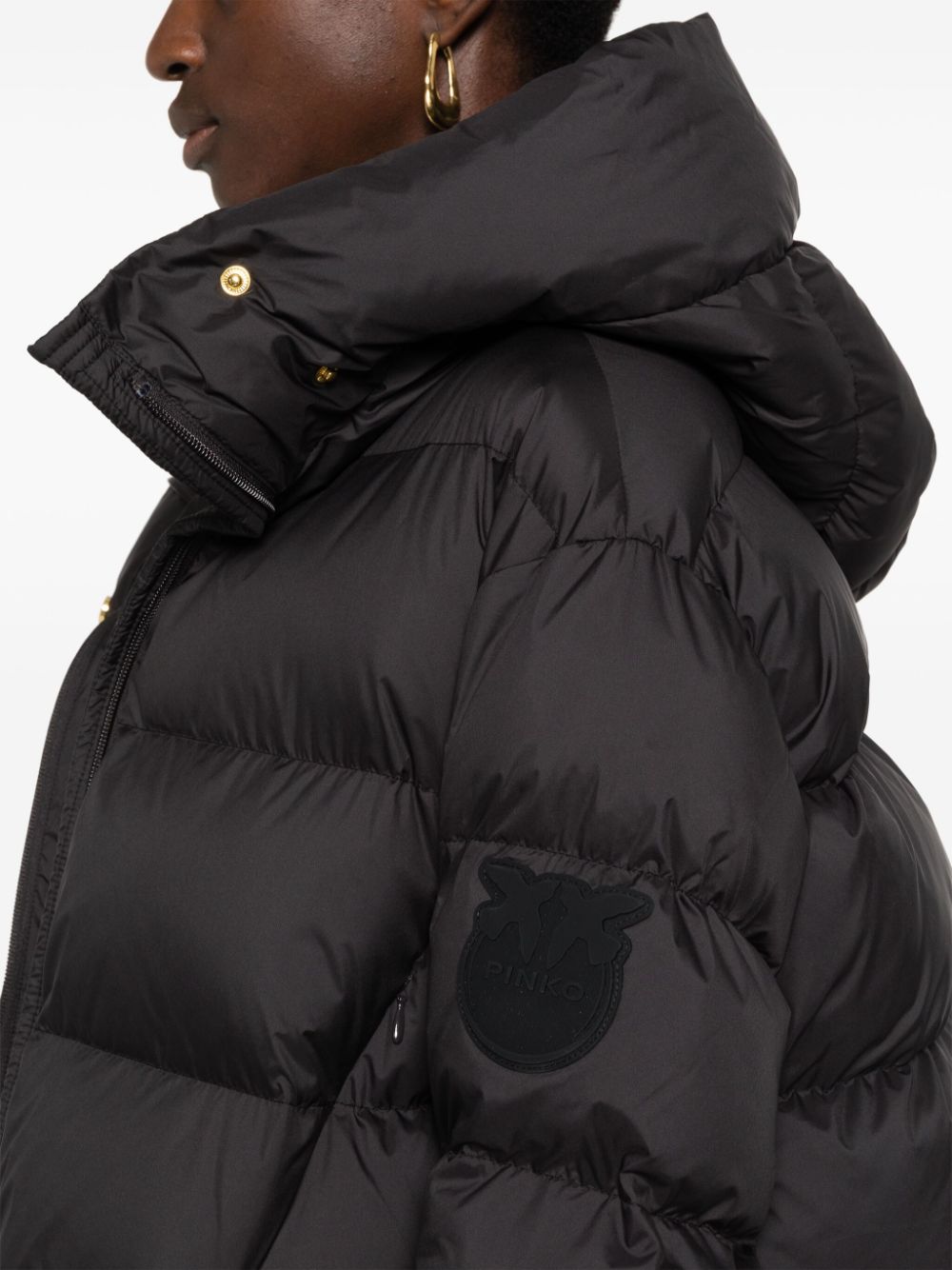 Matt black padded jacket