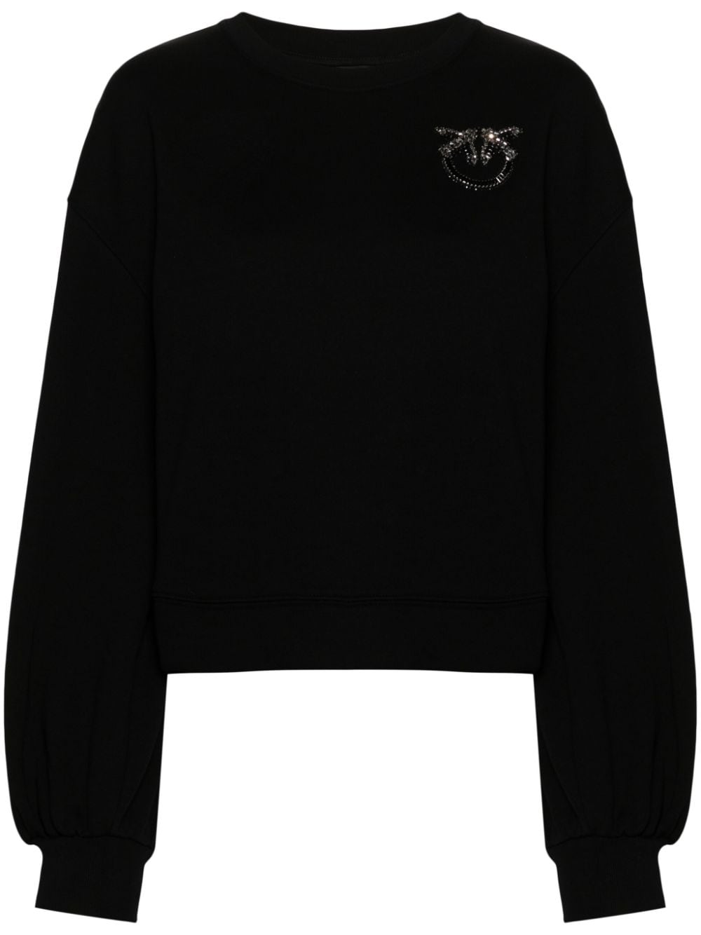 Black sweatshirt rhinestone logo