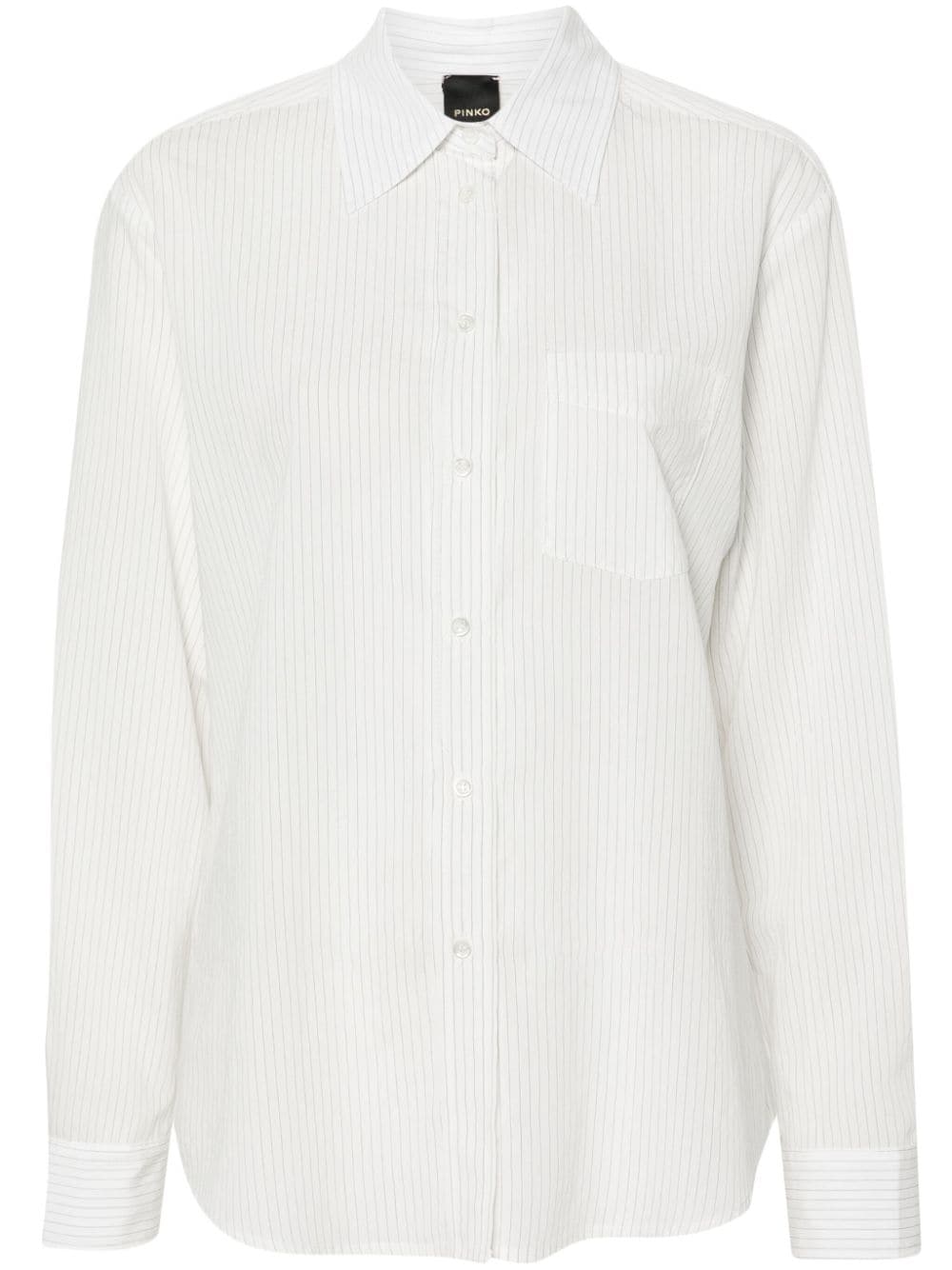 Pinstripe shirt with back slit