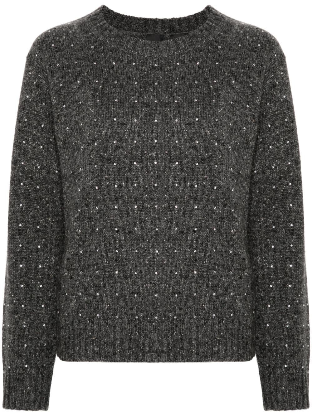 Maglione grigio con mini strass