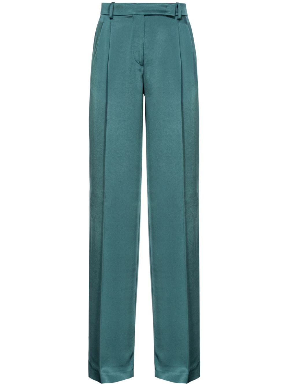 Dark green satin trousers