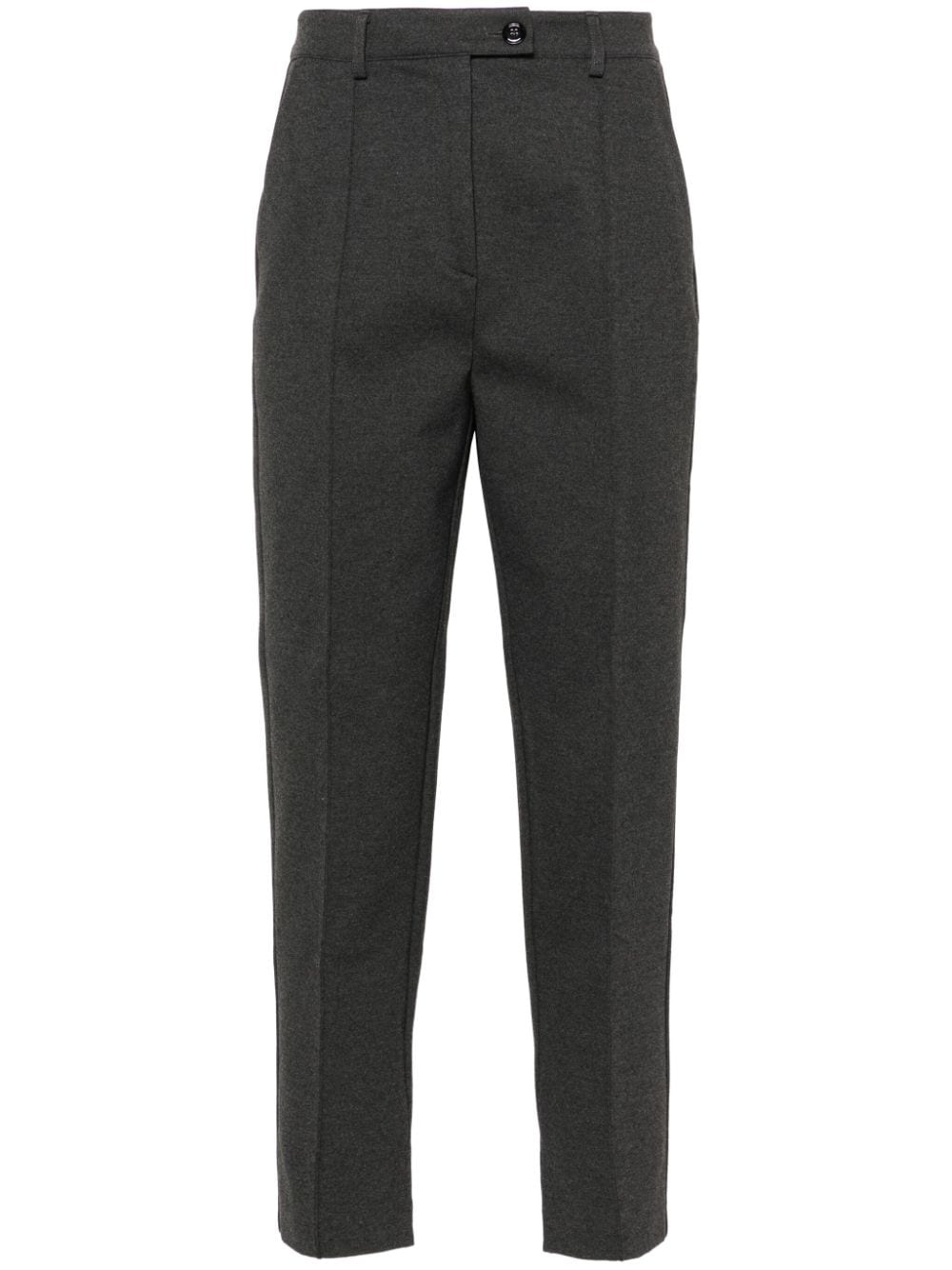 Grey slim crop trousers