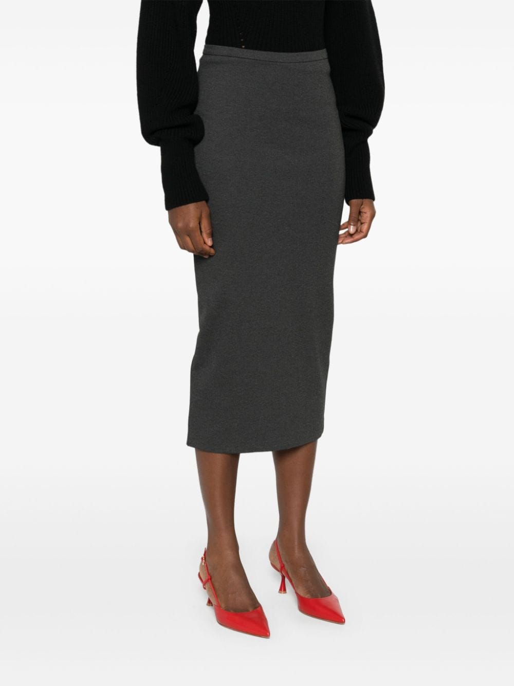 Charcoal grey midi skirt