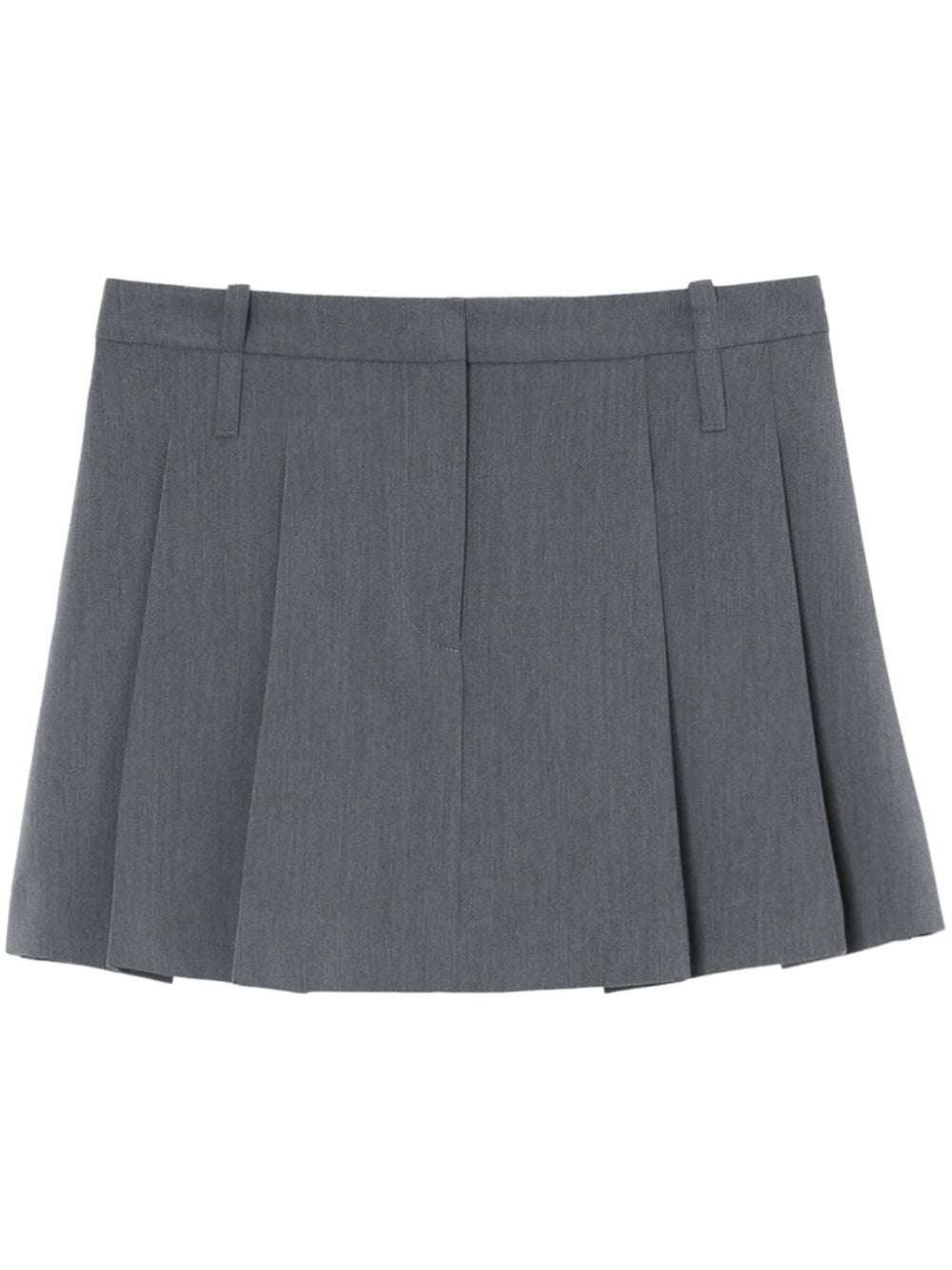 Grey pleated mini skirt