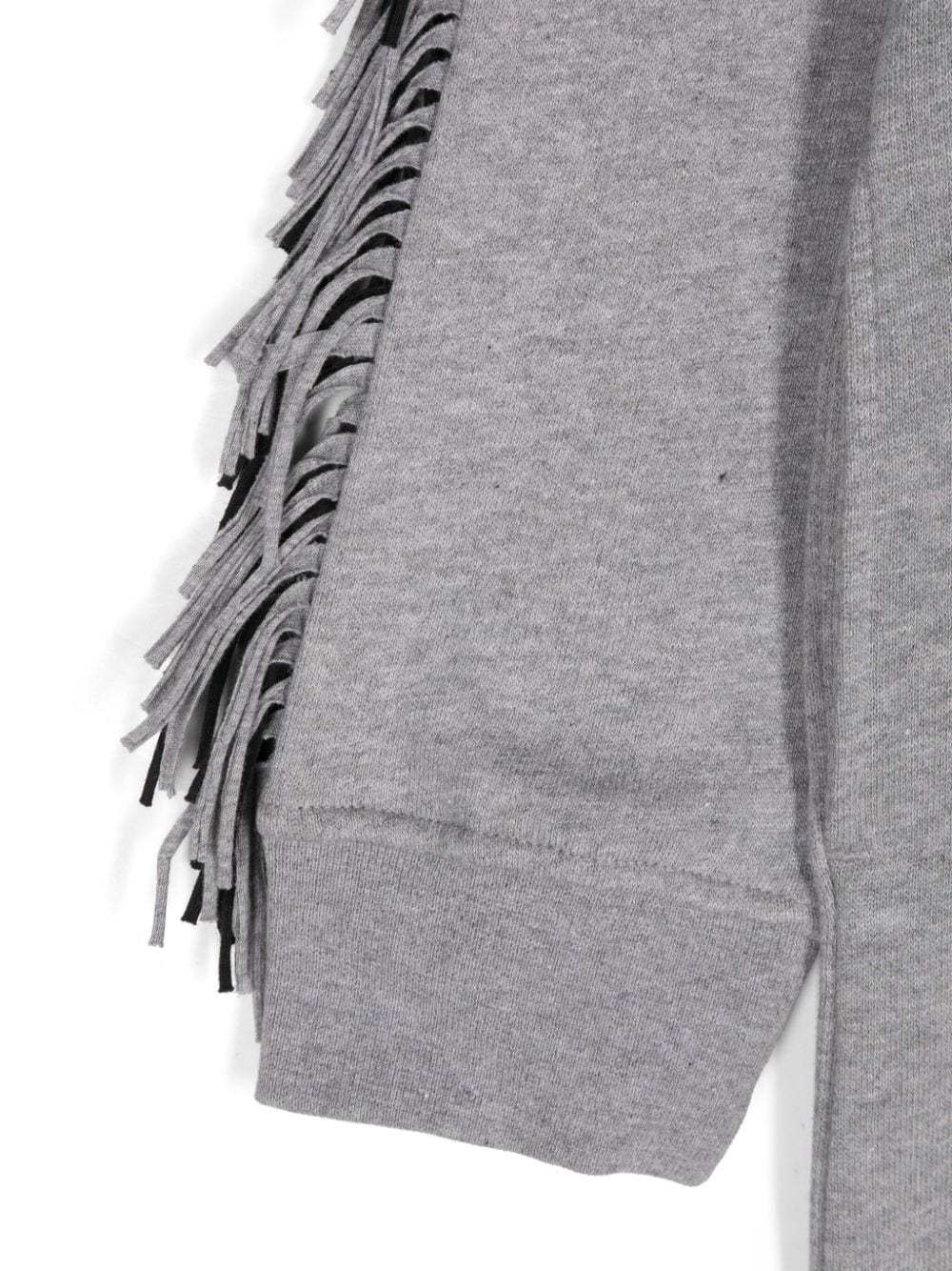 Grey sweatshirt dress with fringes