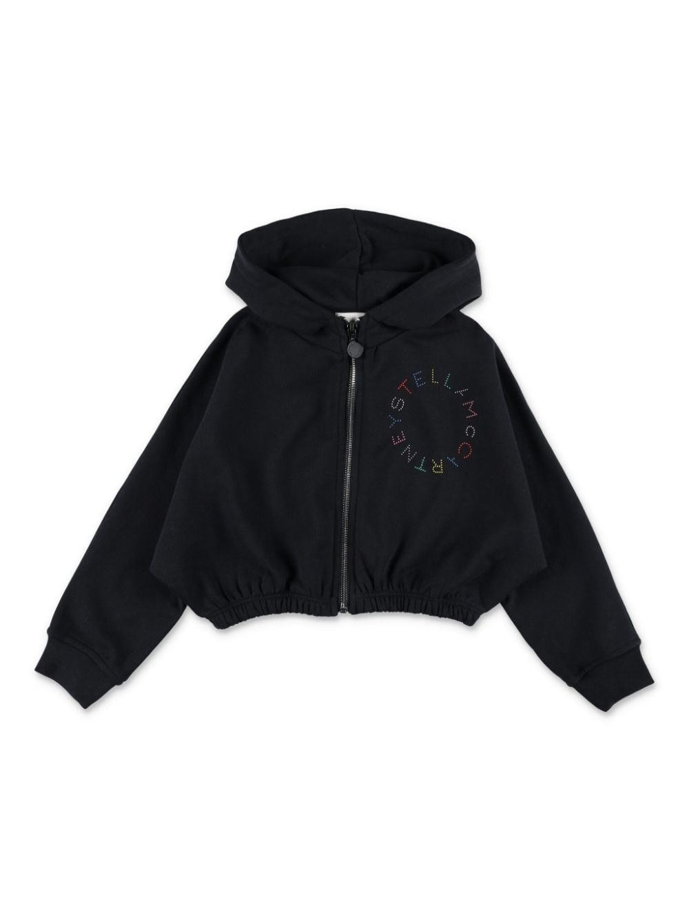 Black sweatshirt with multicolor embroidery logo back