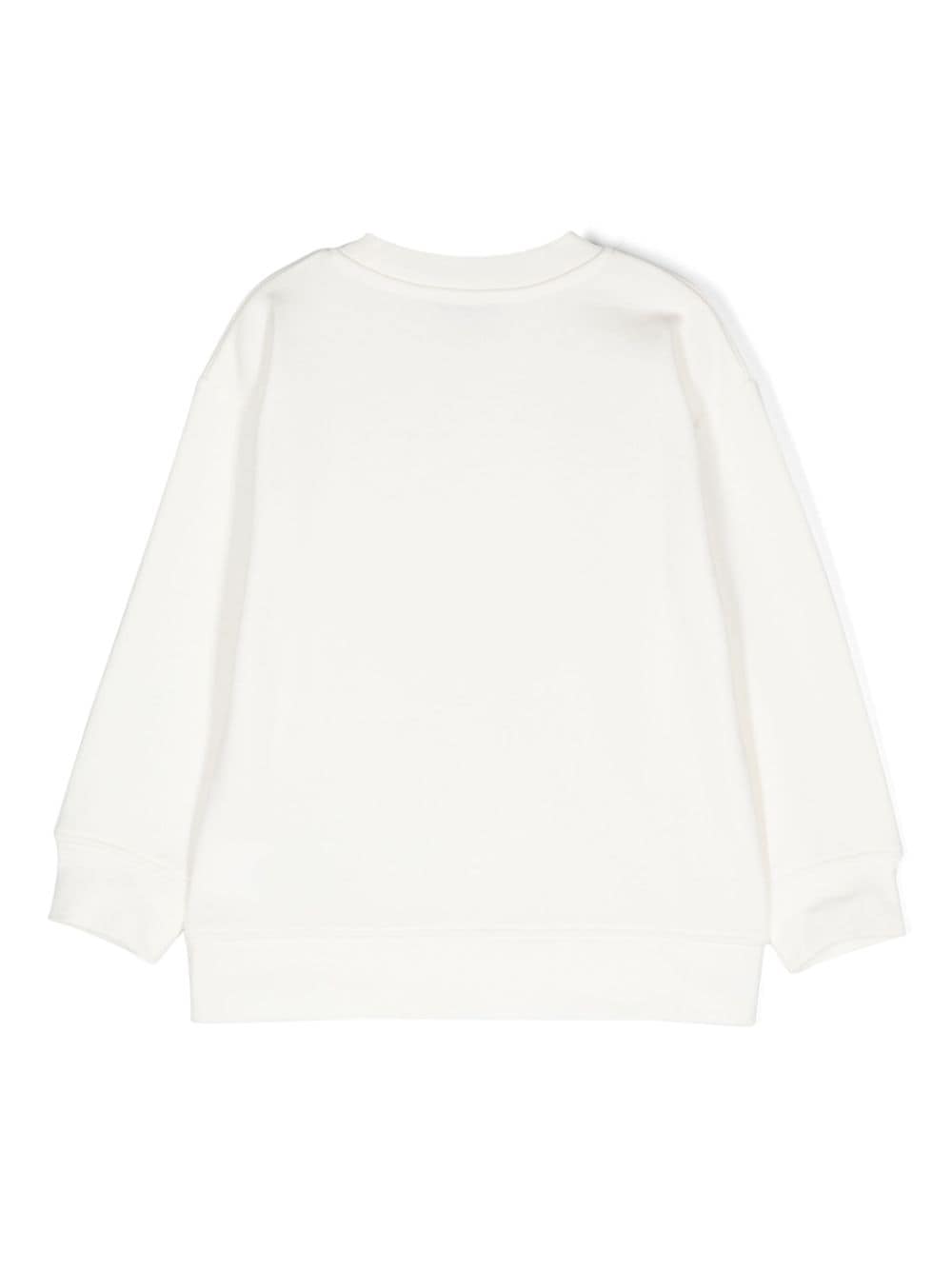 White sweatshirt with embossed logo