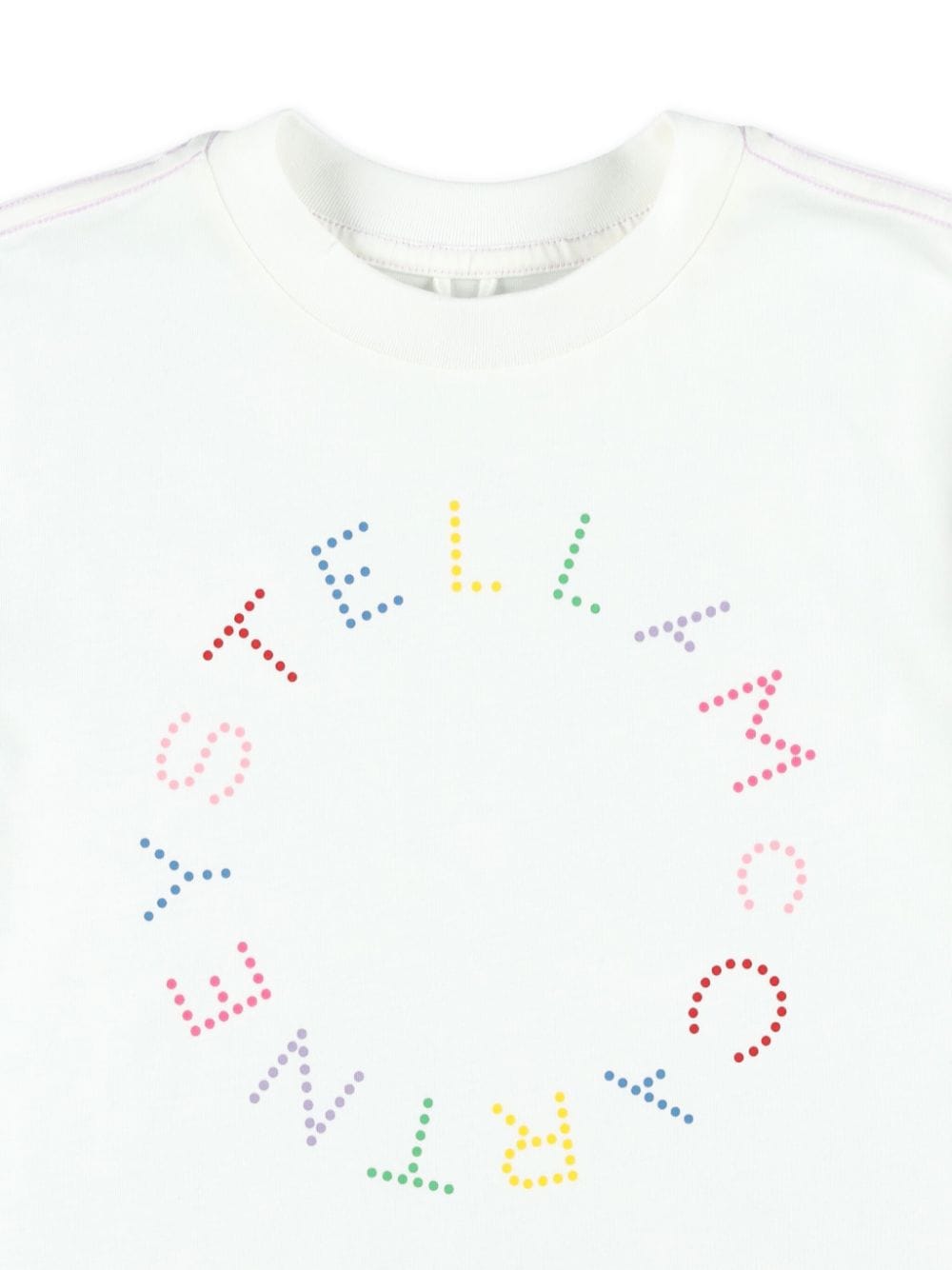 Ivory T-shirt with multicolor circular logo