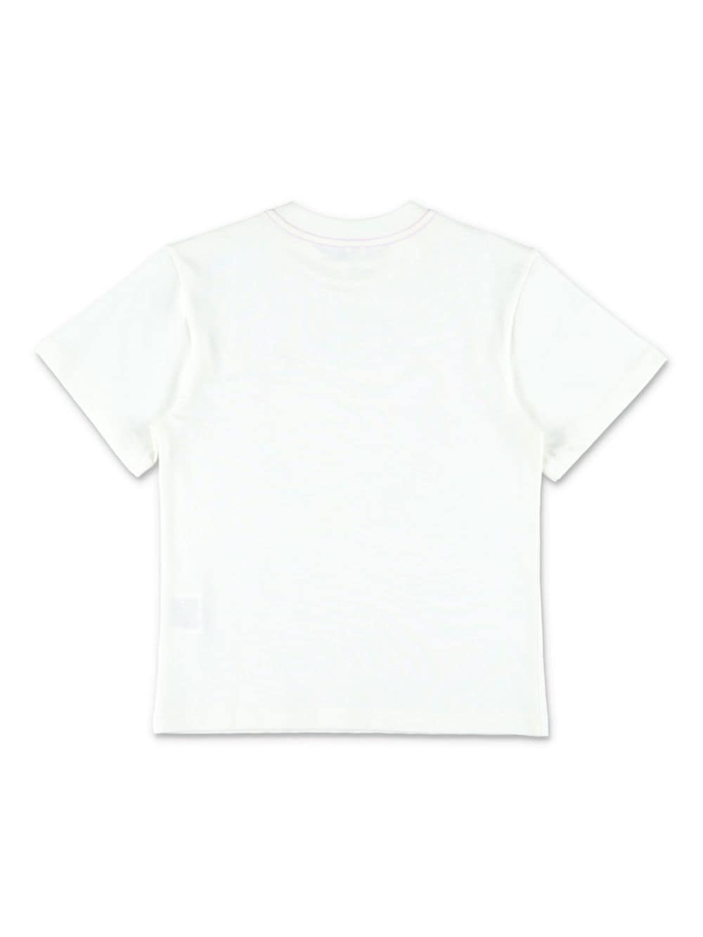 Ivory T-shirt with multicolor circular logo