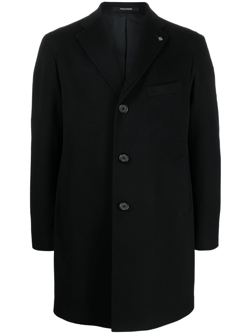 Cappotto monopetto nero lana