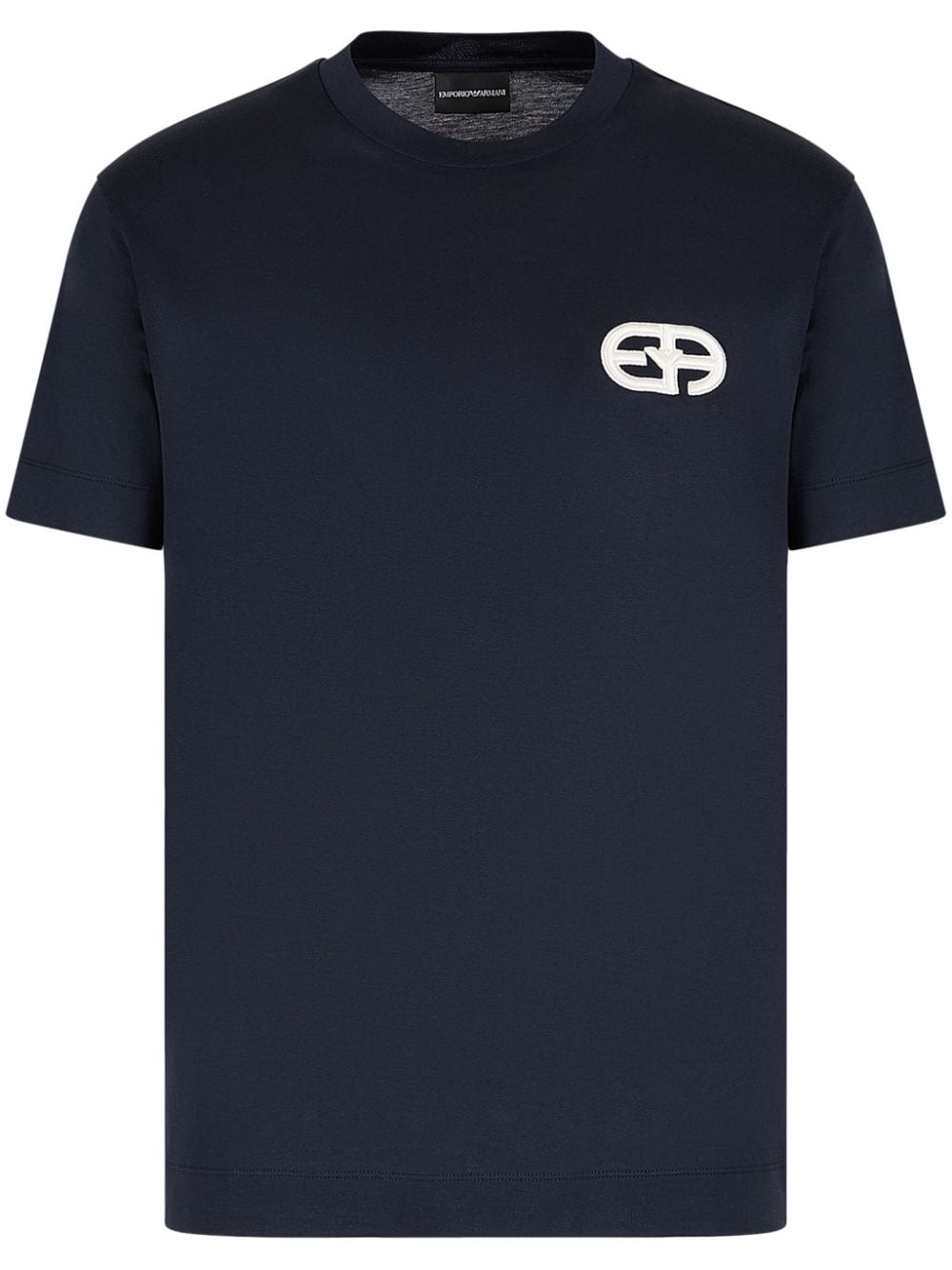 T-shirt blu logo ricamo