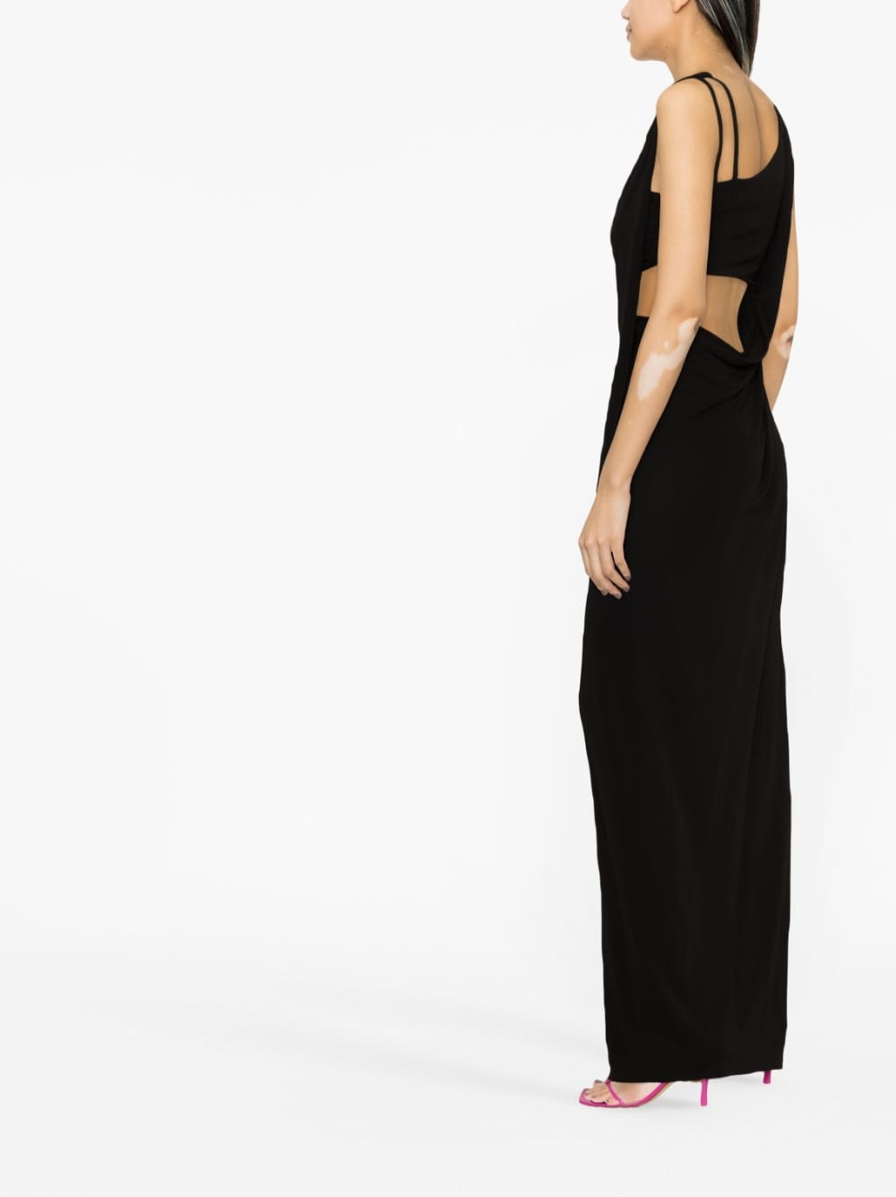 Black Back Cut-Out Long Dress