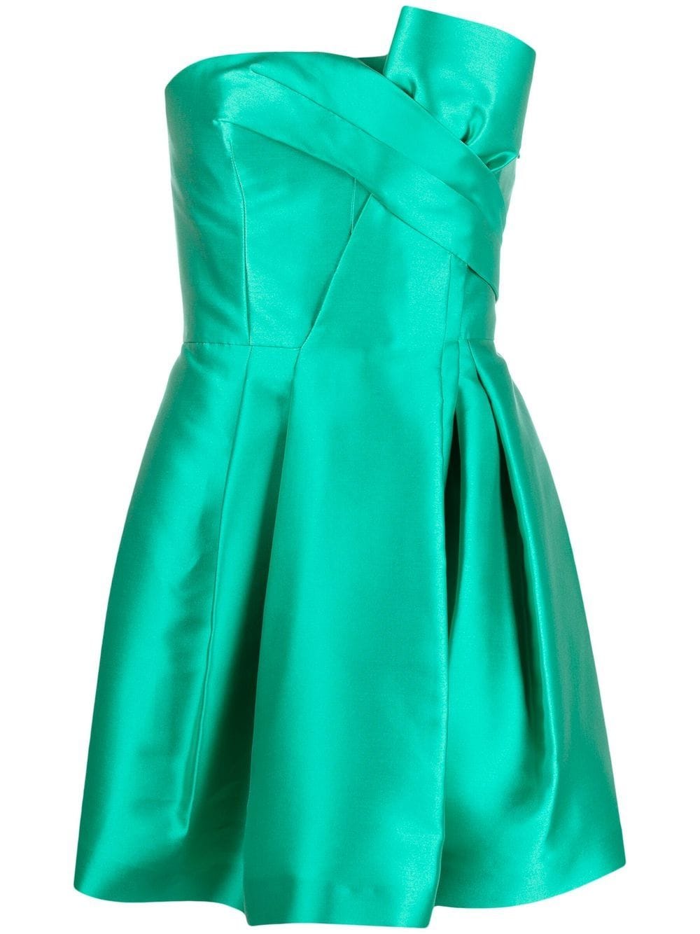 Emerald green satin dress