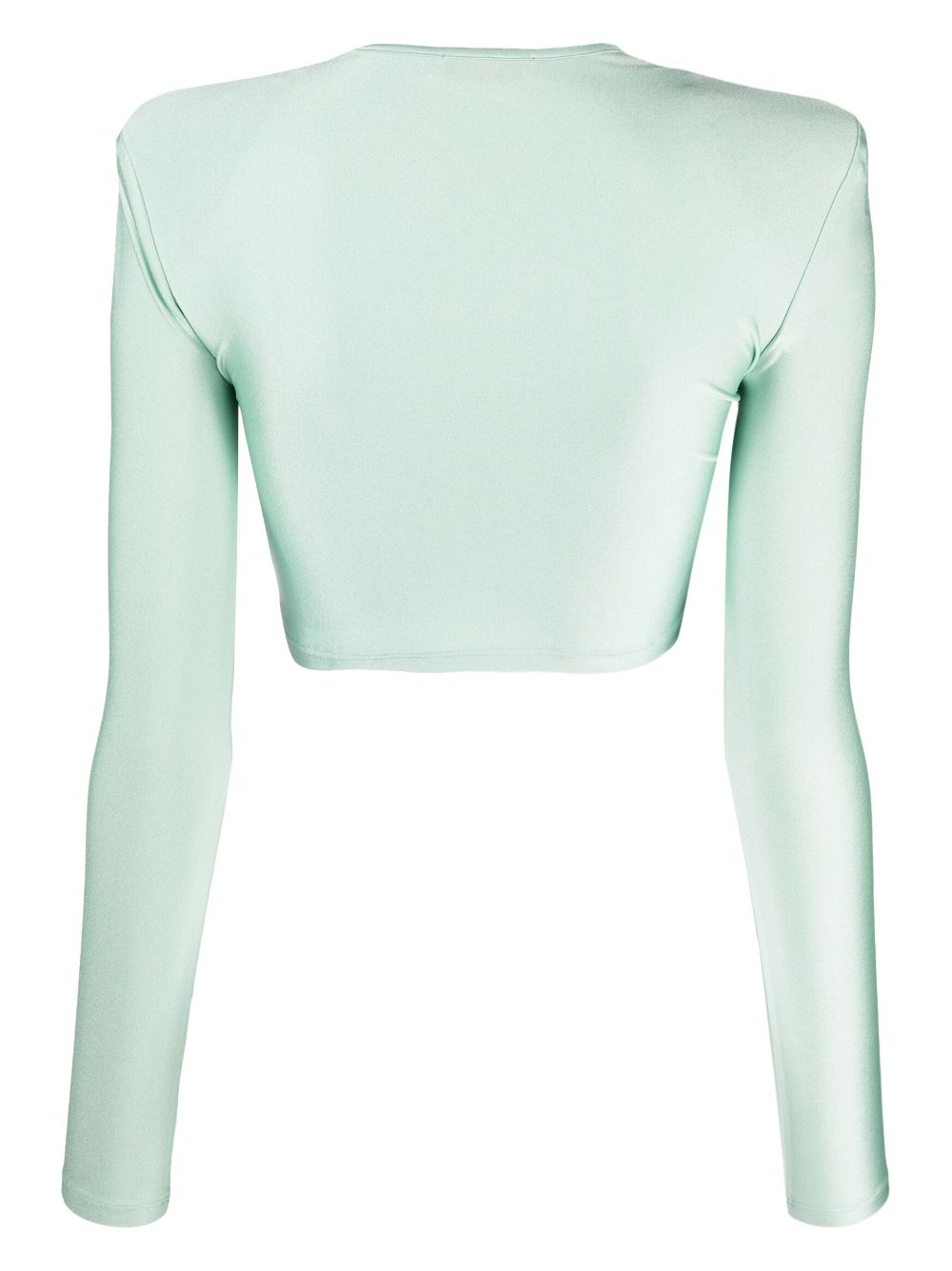 Crop top drappeggiato verde acqua