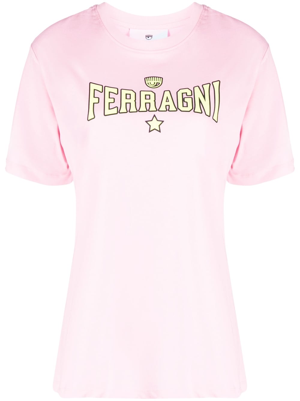 Pink T-shirt big logo embroidery