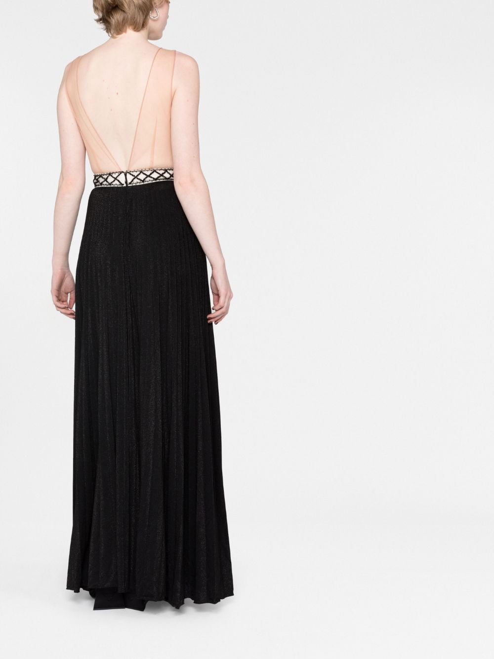 Long dress with beaded bodice