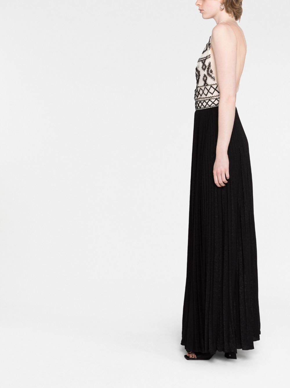 Long dress with beaded bodice