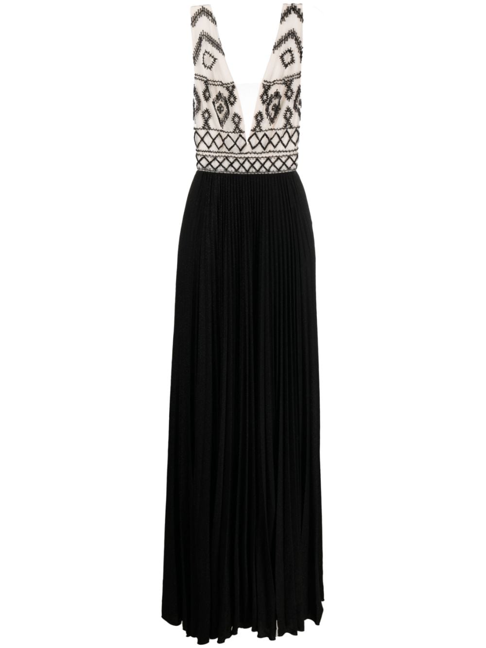 Long dress with beaded bodice