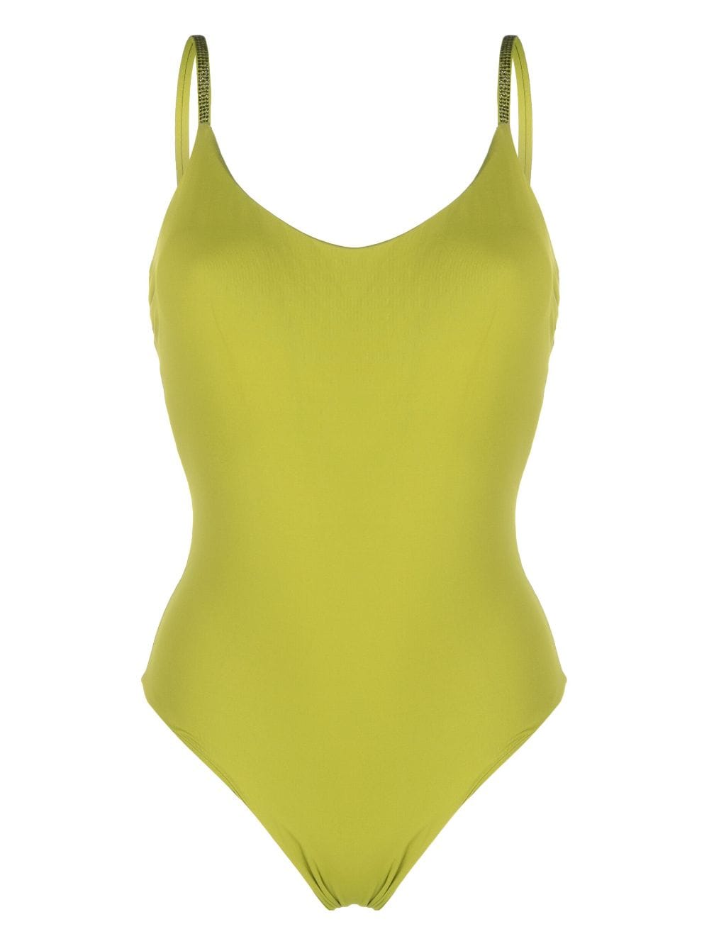 Green one-piece swimsuit with rhinestones