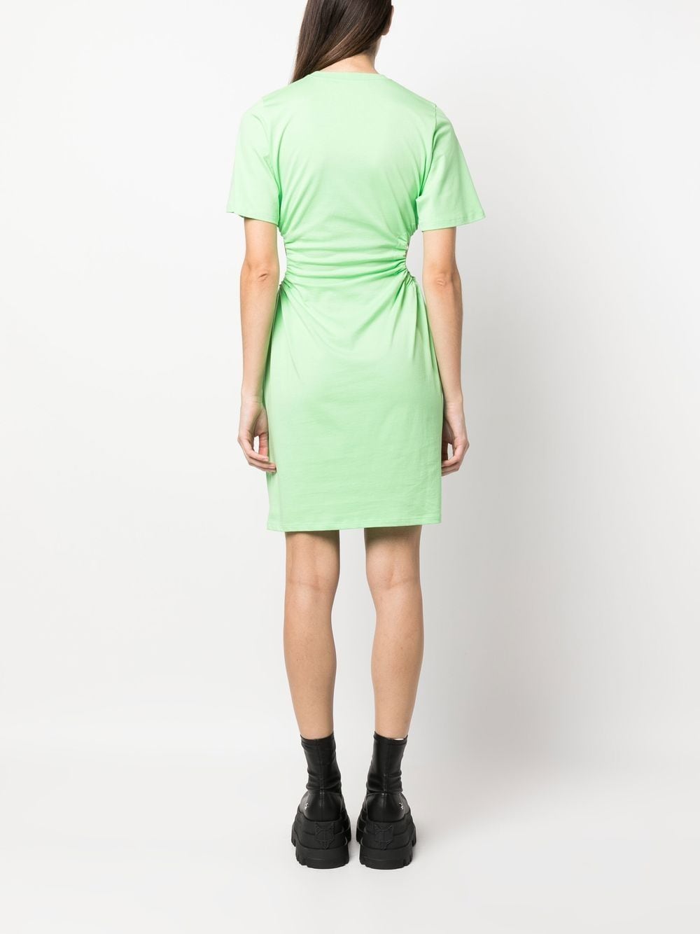 Fluorescent green cut-out dress