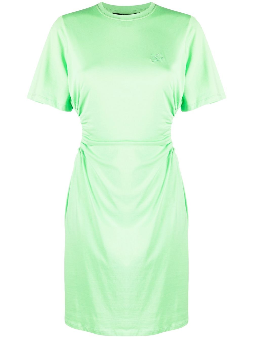 Fluorescent green cut-out dress