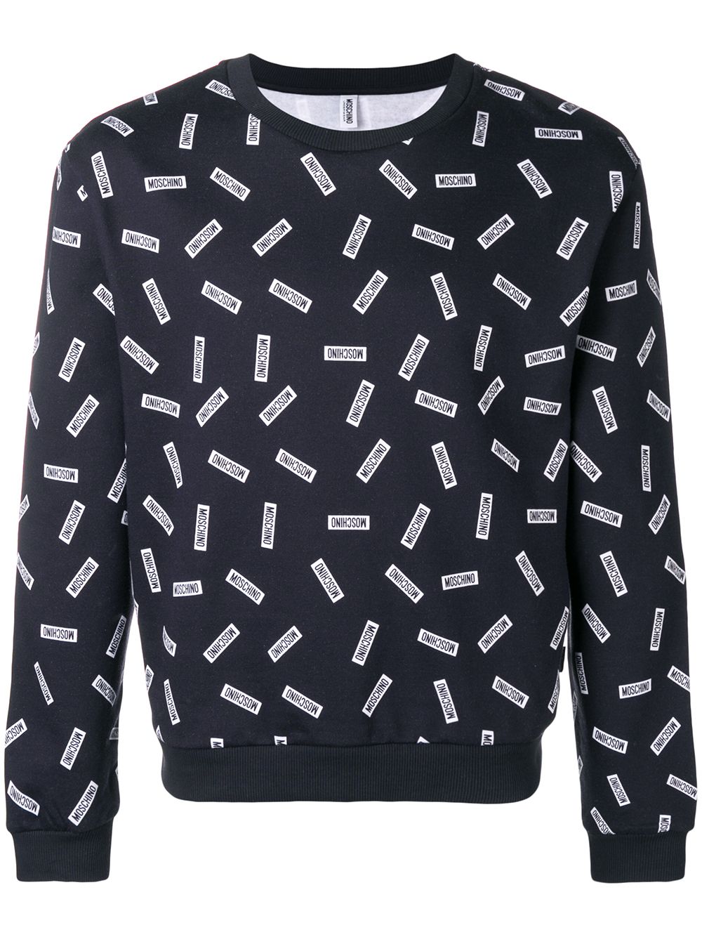 Black sweatshirt with logo rectangles