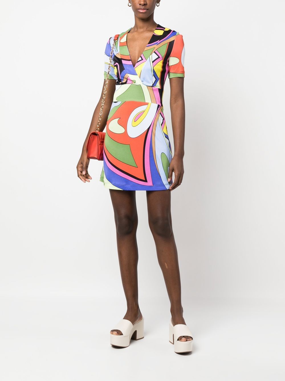 Multicolored patterned dress